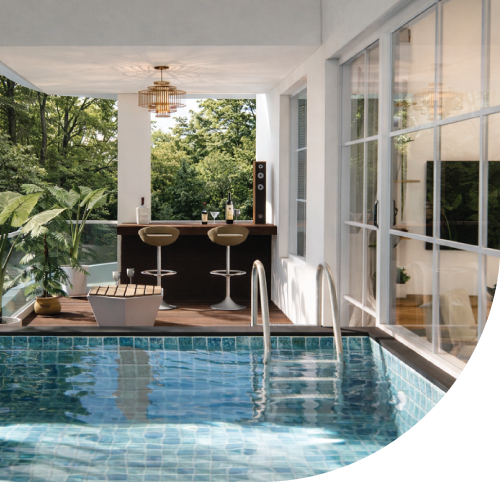 Private pool with poolside bar and lounge